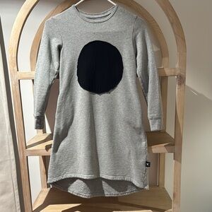 NUNUNU Gray Dress with Black Circle
